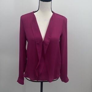 UEC Guess Magenta blouse ruffle front open back XS